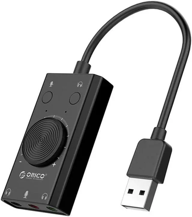 Main image of SC2 External USB Sound Card Volume Adjustable 3-Port Mic Headphone Audio Card Adapter for PC  External sound card