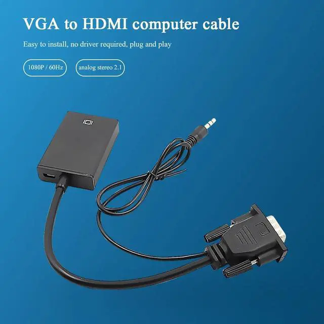 Alt view image 4 of 5 - Male to HDMI Adapter Male to Famale Converter 1080P -HDMI Adapter With Video Audio Cable Jack HDMI  For PC TV Box