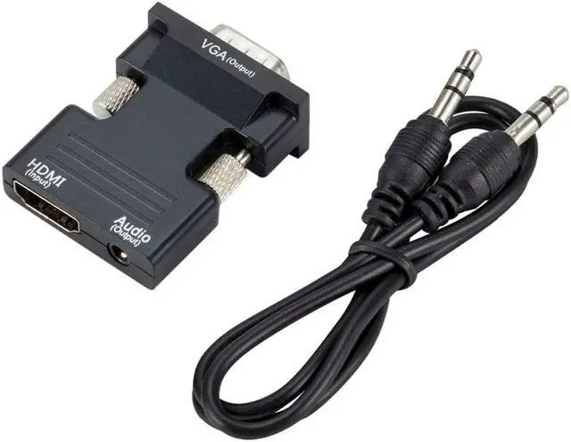 Alt view image 2 of 5 - Female to VGA Male Converter with Audio Adapter Support 1080P Signal Output for Multimedia  PC Laptop TV Monitor Projector