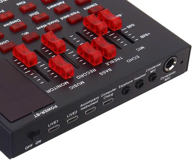 Alt view image 3 of 5 - PLUS Bluetooth Sound Card Audio USB Headset Microphone Webcast Live Sound Card Interface External 18 Sounds Card for Singing