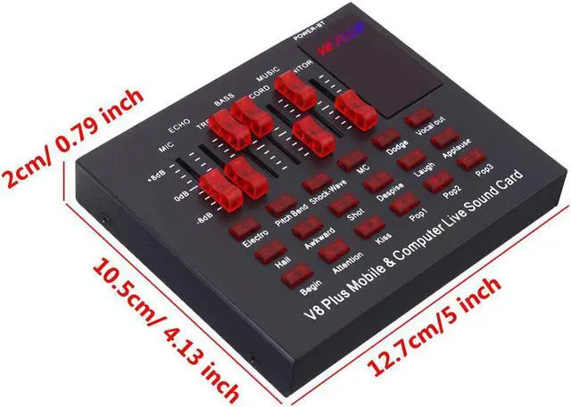 Alt view image 4 of 5 - PLUS Bluetooth Sound Card Audio USB Headset Microphone Webcast Live Sound Card Interface External 18 Sounds Card for Singing