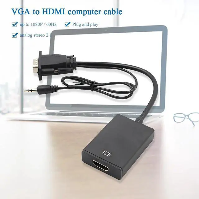 Alt view image 2 of 5 - Male to HDMI Adapter Male to Famale Converter 1080P -HDMI Adapter With Video Audio Cable Jack HDMI  For PC TV Box