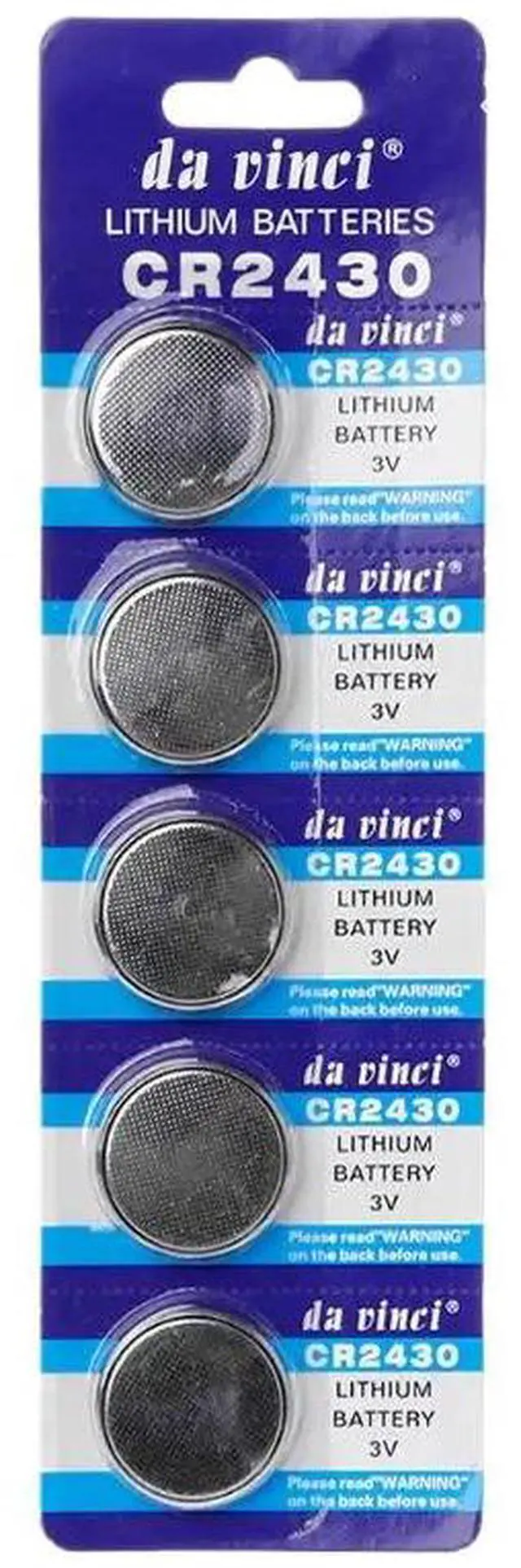 Alt view image 6 of 6 - 5PCS Button Battery CR2430 3V Electronic Lithium Coin Cell Batteries DL2430 BR2430 ECR2430 KL2430 EE6229 Watch Toy Headphone