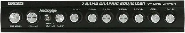Alt view image 6 of 12 - Audiopipe EQ-709X 7 Band 9 Volt Half DIN Parametric Graphic Car Audio Equalizer