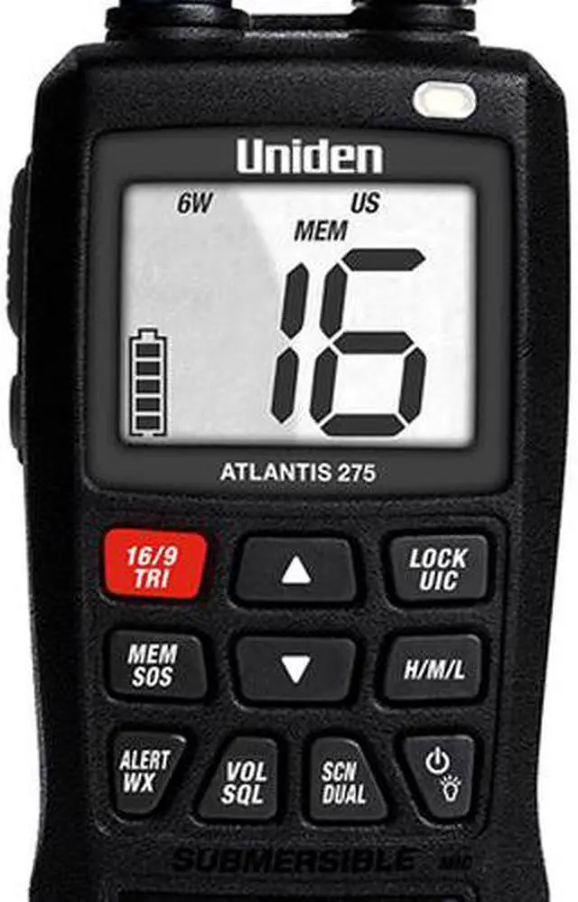 Alt view image 8 of 14 - Uniden Atlantis 275 Floating Handheld VHF Marine Radio - ATLANTIS 275