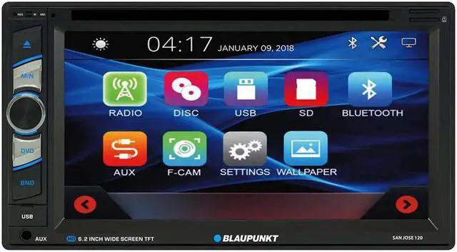 Alt view image 8 of 10 - BLAUPUNKT SANJOSE 120 Blaupunkt 6.2 D.Din Touchscreen AM/FM/DVD/BT