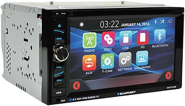 Alt view image 6 of 8 - BLAUPUNKT SEATTLE 660 Blaupunkt D.Din 6.2 Touchscreen AM/FM/CD/DVD/BT/USB