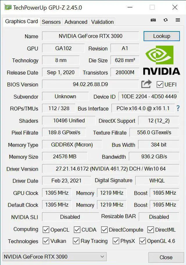 Alt view image 2 of 6 - HP Nvidia RTX 3090 FHR M24410-001 Gaming Video Graphics Card Ampere GPU 24GB GDDR6X Non-LHR Full Hash Rate