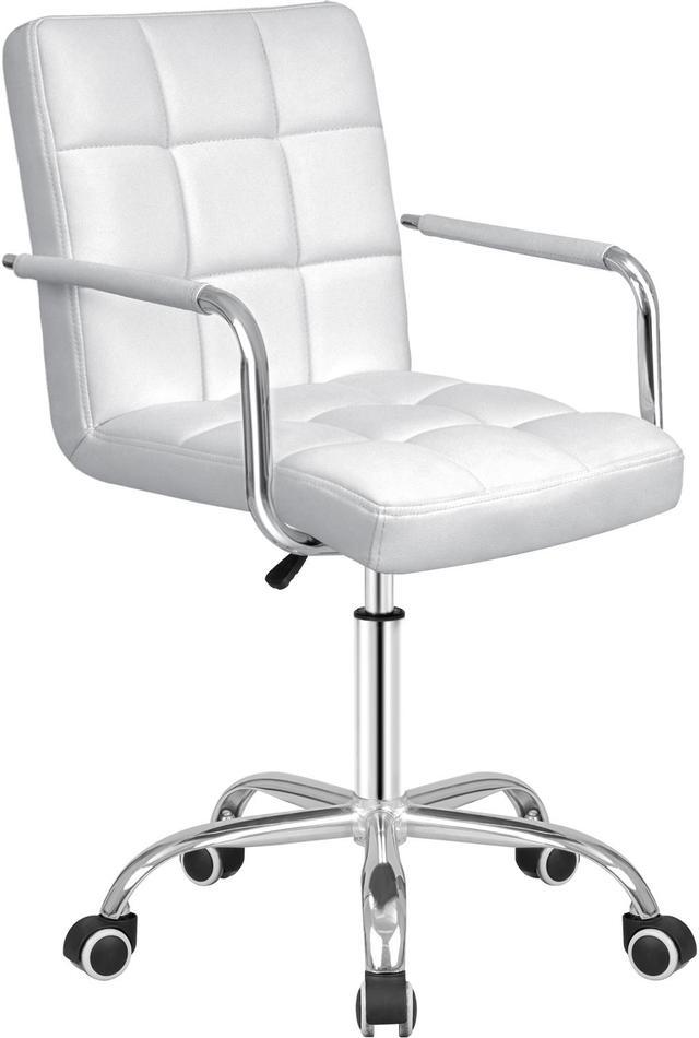 Furmax Mid-Back Office Task Chair Ribbed PU Leather Executive