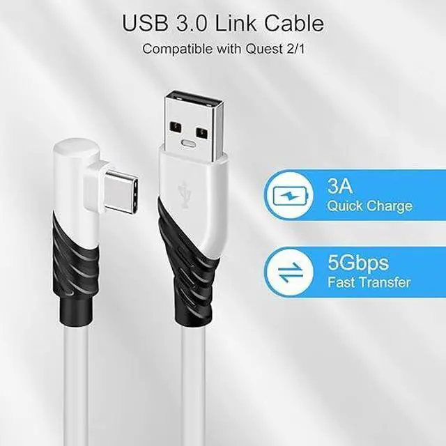 Alt view image 2 of 5 - Link Cable 10/16 FT for VR Devices, High Speed Data Transfer USB 3.0 to USB C Cable Connect to Gaming PC for Steam VR Games