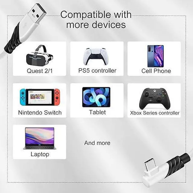 Alt view image 5 of 5 - Link Cable 10/16 FT for VR Devices, High Speed Data Transfer USB 3.0 to USB C Cable Connect to Gaming PC for Steam VR Games