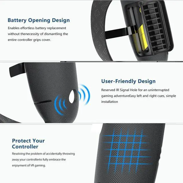 Alt view image 4 of 6 - Meta Quest3/3S Handle Cover with removable battery cover, Premium Silicone Accessory