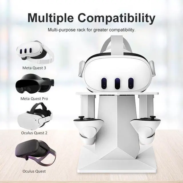 Alt view image 6 of 7 - VR Stand Compatible with Oculus Meta Quest 2/Meta Quest 3/Oculus Meta Quest 3S Stand and Touch Controllers Accessories for PSVR 2/Rift S/Valve Index/HTC Vive Focus Vision