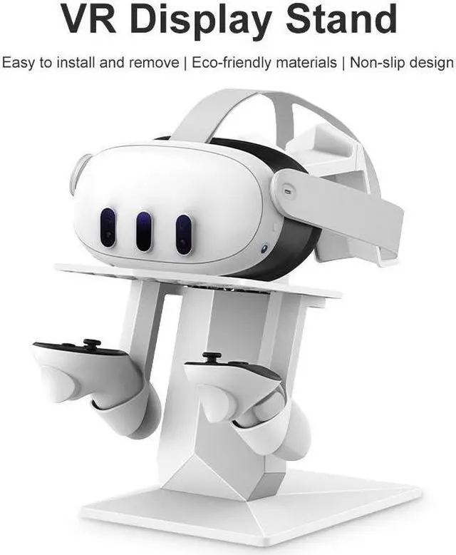 Alt view image 5 of 7 - VR Stand Compatible with Oculus Meta Quest 2/Meta Quest 3/Oculus Meta Quest 3S Stand and Touch Controllers Accessories for PSVR 2/Rift S/Valve Index/HTC Vive Focus Vision