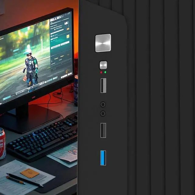 Alt view image 4 of 4 - WEIMISEN Gaming Desktop, Apu PC, AMD Ryzen 7 5700G Cpu, Radeon Graphics 8 Cores2000 MHz  Gpu, A520 Chipsets,Wireless Onboard, 32G RAM (16GB*2) DDR 3200, 1TB M. 2 NVMe SSD, Win 11 Pro