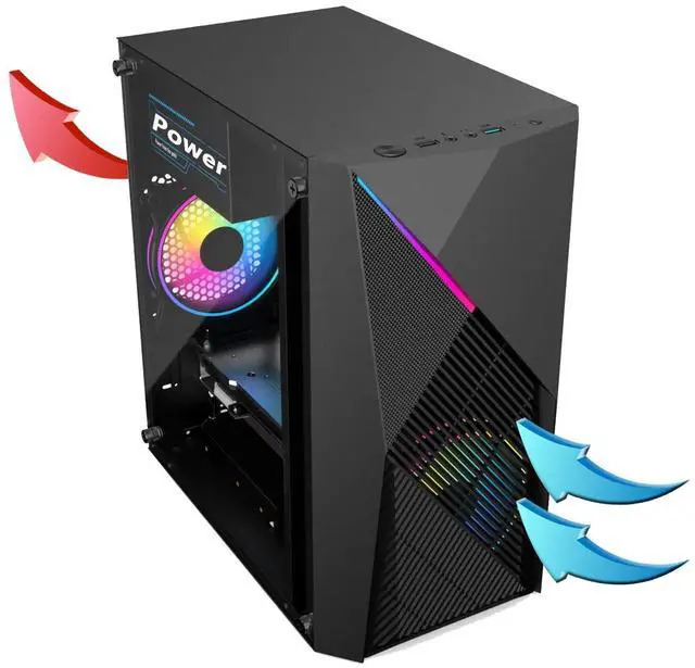 Alt view image 3 of 7 - WEIMISEN Gaming Desktop, PCIe4.0 PC, AMD Ryzen 5 5600 CPU (32M L3), RX 6650XT Gpu, B550 Chipsets (Wifi, 4 DIMM slots), 32G RAM (16G*2) DDR4 4000Mhz, 128G M.2 NVMe SSD(system) + 1T Sata SSD, Win11 Pro