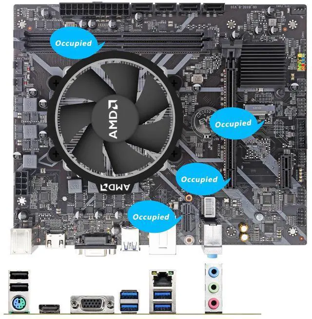 Alt view image 7 of 7 - WEIMISEN Gaming Desktop, PCIe4.0 PC, AMD Ryzen 5 5600 CPU (32M L3), RTX 3050 6GD6 Gpu, B550 Chipsets, 16G RAM (8G*2) DDR4 3600Mhz,1T M.2 NVMe Gen4, Wifi 6, Bluetooth 5, Win11 Pro