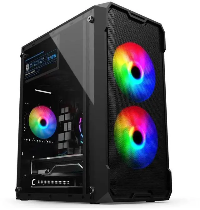 Main image of WEIMISEN Gaming Desktop, AM5 PC, AMD Ryzen 5 8400F CPU (4.2 ~ 4.7GHz), Intel  Arc A380 6GD6 GPU, B650 Chipsets, 16G RAM DDR5 5200Mhz,1T M.2 SSD, Wifi 6, Bluetooth 5, Win11 Pro