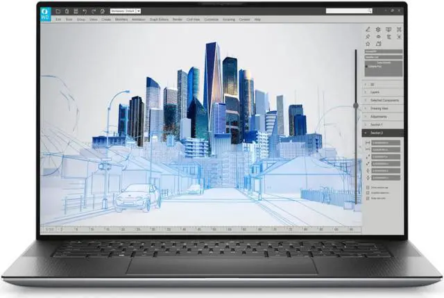 Alt view image 2 of 5 - Dell Precision 5560 15.6" UHD+ Touchscreen Laptop, 2.5GHz Intel Core i7-11850H, 32GB DDR4-3200 SDRAM, 512GB M.2 PCIe NVMe SSD, NVIDIA RTX A2000 (4GB GDDR6 VRAM), 3840 x 2400, Windows 10 Pro