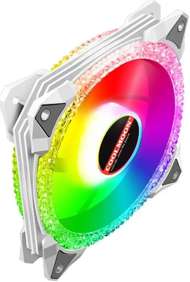 Alt view image 2 of 7 - 120mm RGB Case Fan, Remote Control, 5V ARGB LED, Ultra Quiet High Airflow Computer Fan for PC Case, White, 3-Pack