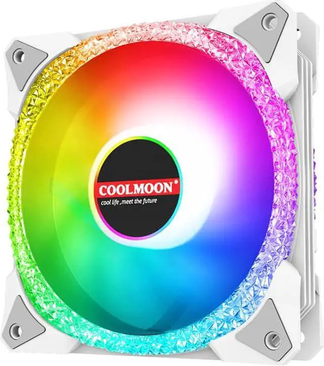 Alt view image 3 of 7 - 120mm RGB Case Fan, Remote Control, 5V ARGB LED, Ultra Quiet High Airflow Computer Fan for PC Case, White, 3-Pack