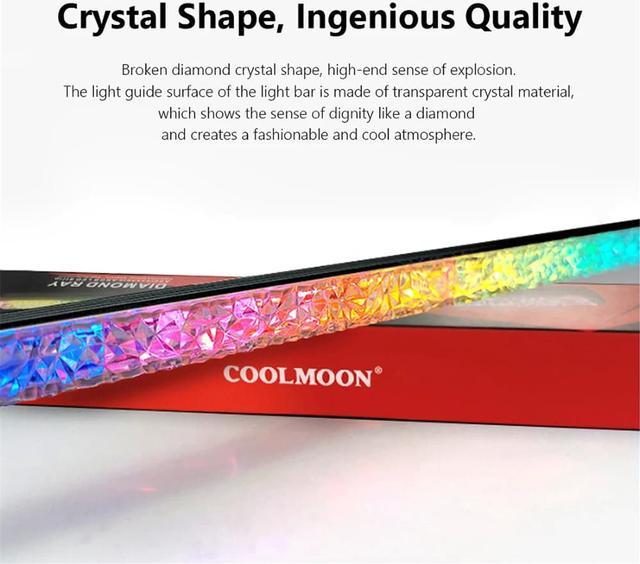 CoolMoon RGB PC Case LED Strip,Aluminum A-RGB Double-side Bar 30cm Magnetic  Desktop Computer 5V M/B 3PIN SYNC