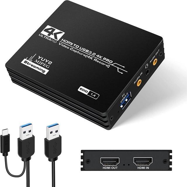Frigøre Forpustet opskrift Upgraded Capture Card for Streaming and Record in 4K, HDMI to USB 3.0 Video  Capture Device, Game Capture Card with Microphone 4K HDMI Loop-Out for  Nintendo Switch PS4/5/OBS/Camera/PC Video Capturing Devices -
