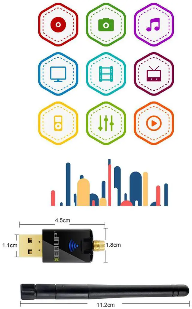 Alt view image 6 of 14 - USB Wifi Adapter for PC, EDUP AC600M USB Wi-fi Dongle 802.11ac Wireless Network Adapter with Dual Band 2.4GHz/5Ghz High Gain Antenna for Desktop Laptop support Windows XP/Vista/7/8.1/10 Mac 10.7-10.15