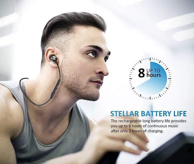 Alt view image 5 of 7 - Bluetooth Headphones, ATGOIN Bluetooth 4.1 Magnetic Wireless Sports Earphones W/Mic HD Stereo Sweatproof in Ear Earbuds Gym Running Noise Cancelling Headsets - Green