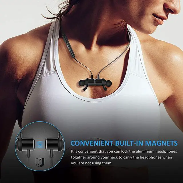 Alt view image 7 of 7 - Bluetooth Headphones, ATGOIN Bluetooth 4.1 Magnetic Wireless Sports Earphones W/Mic HD Stereo Sweatproof in Ear Earbuds Gym Running Noise Cancelling Headsets - Green