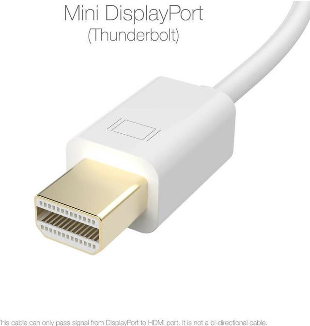 Alt view image 4 of 7 - Nurbenn Mini DisplayPort (Mini DP) to HDMI Cable, 4K Ready, 6 Feet Mini DP Display Port to HDMI Converter(Adapter) Gold-Plated Cord for MacBook Air, Mac Mini, Microsoft Surface Pro 3/4, etc - White