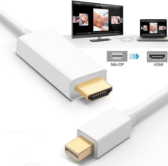 Alt view image 5 of 7 - Nurbenn Mini DisplayPort (Mini DP) to HDMI Cable, 4K Ready, 6 Feet Mini DP Display Port to HDMI Converter(Adapter) Gold-Plated Cord for MacBook Air, Mac Mini, Microsoft Surface Pro 3/4, etc - White