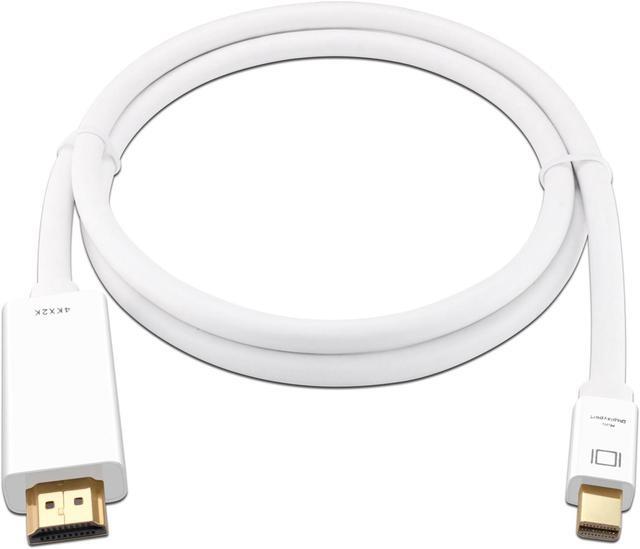 Alt view image 3 of 7 - Nurbenn Mini DisplayPort (Mini DP) to HDMI Cable, 4K Ready, 6 Feet Mini DP Display Port to HDMI Converter(Adapter) Gold-Plated Cord for MacBook Air, Mac Mini, Microsoft Surface Pro 3/4, etc - White