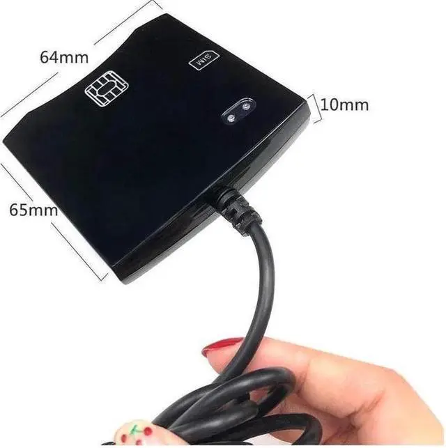 Alt view image 3 of 6 - Gillbro's EMV SIM eID Smart Chip Card Reader Writer Programmer #N68 DOD Military USB Common Access CAC Smart Card Reader + SDK Kit, Compatible Windows (Black)