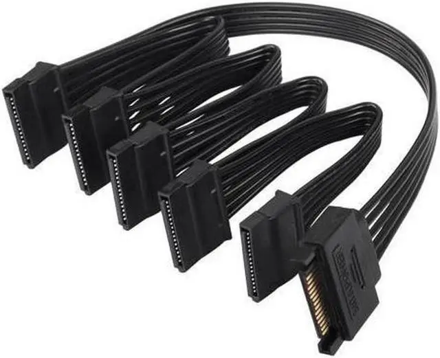 Main image of Gillbro's SATA Power Splitter Cable SATA 15 Pin Male to 5 Female Power Splitter Extension Cable Serial ATA Power Cable Splitter Hard Drive Power Cable (50cm+10cm+10cm+10cm+10cm)