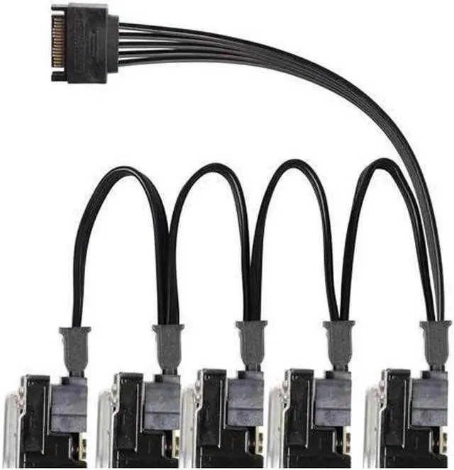 Alt view image 5 of 6 - Gillbro's SATA Power Splitter Cable SATA 15 Pin Male to 5 Female Power Splitter Extension Cable Serial ATA Power Cable Splitter Hard Drive Power Cable (50cm+10cm+10cm+10cm+10cm)