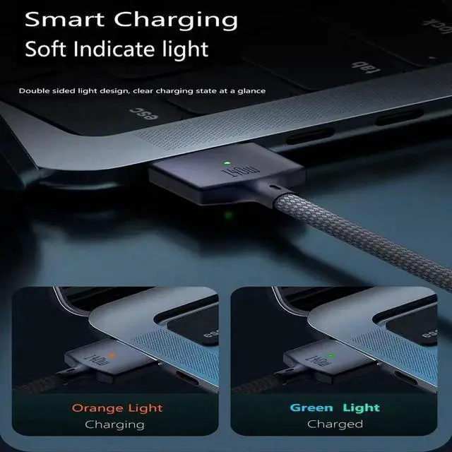 Alt view image 4 of 7 - 2M USB Type C to Magsafe 3 Magnetic Charger Cord Laptop Charging Cable Converter PD 140W for MacBook Air/Pro A2442 A2485 A2681