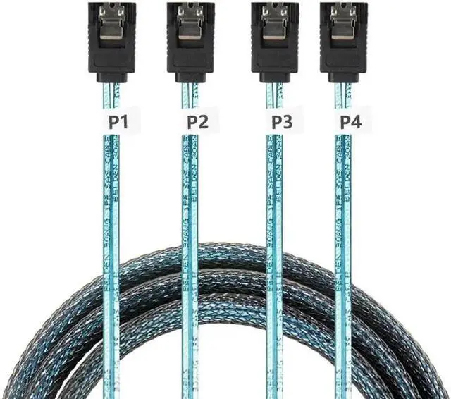 Main image of Aomoproing FOR Hard Drive Cable MINISAS 4-to-4 SATA 6G Data Cable 4 Pairs 4Sata Cable SAS to SATA 1M