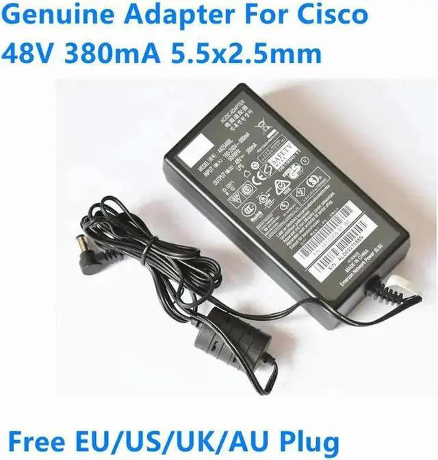 Main image of Aomoproing 48V 380mA 0.38A 5.5x2.5mm AA25480L ALD0227055N AC Adapter For AP1142N CAP2602E IP Phone Power Supply Charger