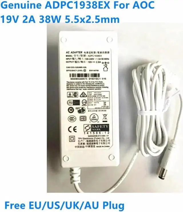 Main image of Aomoproing ADPC1938EX 19V 2A 38W ADPC1936 AC Adapter For 220C4LSB/93 247ESQ 276E7Q LCD Monitor Power Supply Charger