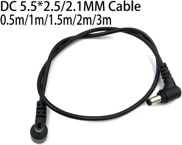 Main image of Aomoproing FOR 90 Double Elbow DC Power 5.5 x 2.1mm 2.5mm Male to 5.5 2.1/2.5mm Male Plug Cable Right d 90 50cm 1m 2m