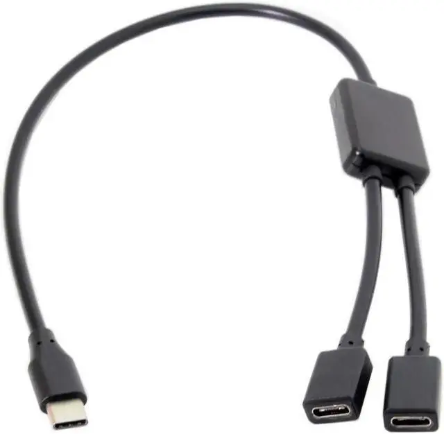 Main image of Aomoproing FOR USB-C Female Hub Dual Ports to Type-C Cable Converter Cord For Lap top book Note book PC Mouse Flash Disk 30cm Black