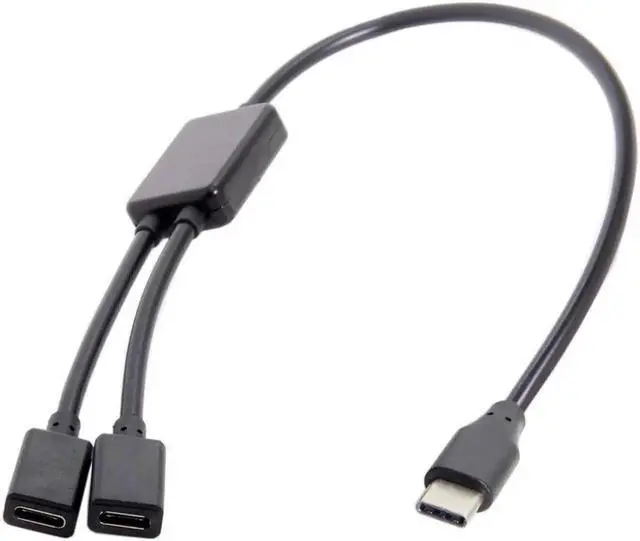 Main image of Aomoproing FOR Type-C to Dual Ports USB-C Female Hub Cable Converter Cord For Lap top book Note book PC Mouse Flash Disk 30cm Black