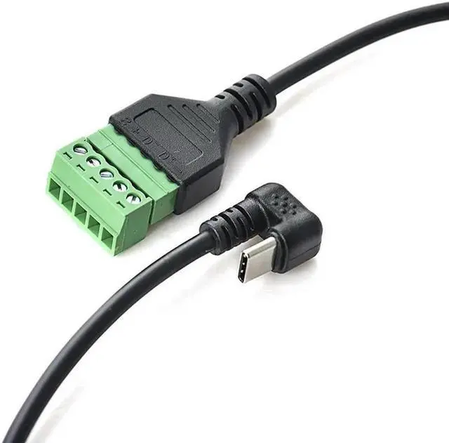 Main image of Aomoproing FOR Elbow TYPE-C public welding- data charging to 5P green wiring pluggable terminal transfer extension Cable For Computers