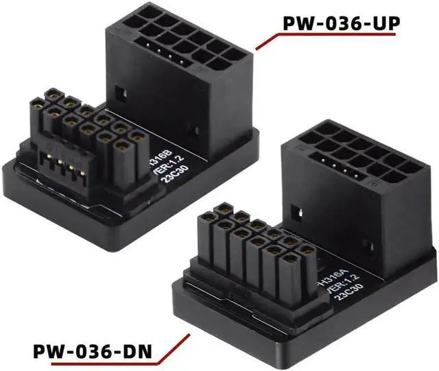 Main image of Aomoproing FOR Down/Up Angled 360 Degree for 4080 5090TI 16Pin 12+4P Graphics Card 12V WR ATX3.0 Male to Female