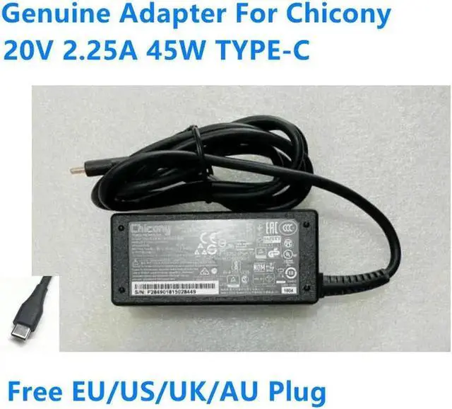 Main image of Aomoproing 5V 9V 15V 3A 20V 2.25A 45W TYPE-C USB Chicony A16-045N1A A045RP04L A045R053L Power Supply AC Adapter For Laptop Charger