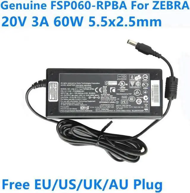Main image of Aomoproing FSP060-RPBA 20V 3A 60W 5.5x2.5mm AC Adapter For 888TT TLP2844 TLP3844-Z GC420D GC420T Printer Power Supply Charger