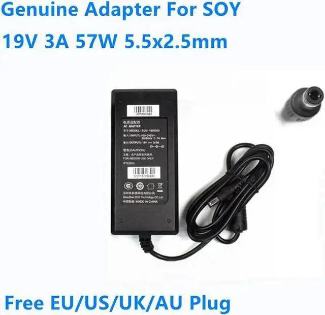 Main image of Aomoproing 19V 3A 57W 5.5x2.5mm SUN-1900300 AC Adapter For Monitor Laptop Power Supply Charger