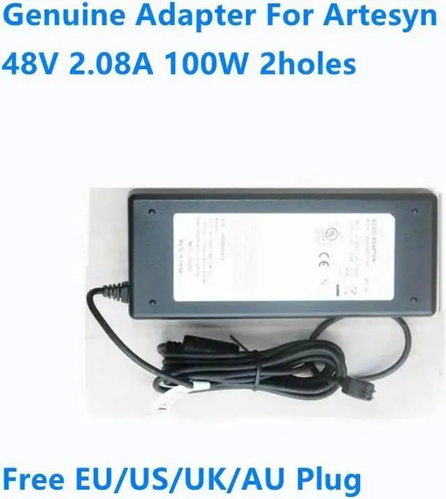 Main image of Aomoproing 48V 2.08A 100W 2holes AD10048P3L-403 Power Supply AC Adapter For Artesyn- POE Charger