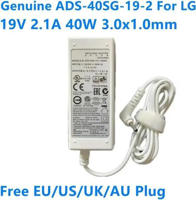 Main image of Aomoproing  ADS-40SG-19-2 19040G 19V 2.1A 40W 3.0x1.0mm EAY63128802 LCAP25B AC Adapter For GRAM 15Z980 14Z970 Laptop Charger
